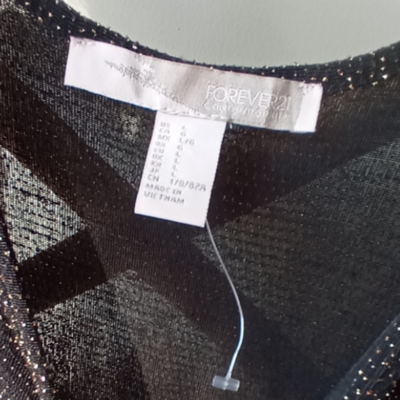 ❤️❤️❤️ Forever 21 Black and Gold Metallic Jumpsuit - Picture 9 of 14